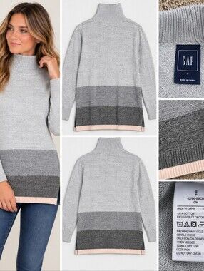 GAP Snap Neck Long Sweater